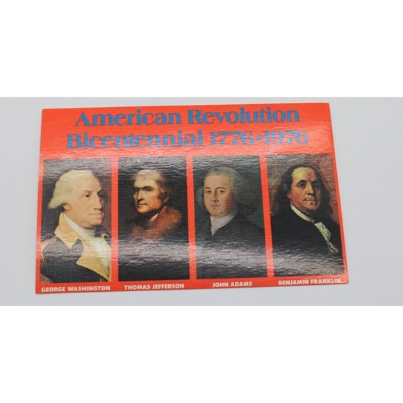VTG Postcard Spirit of '76 American Revolution Bicentennial Founding Fathers TWO - Picture 6 of 8